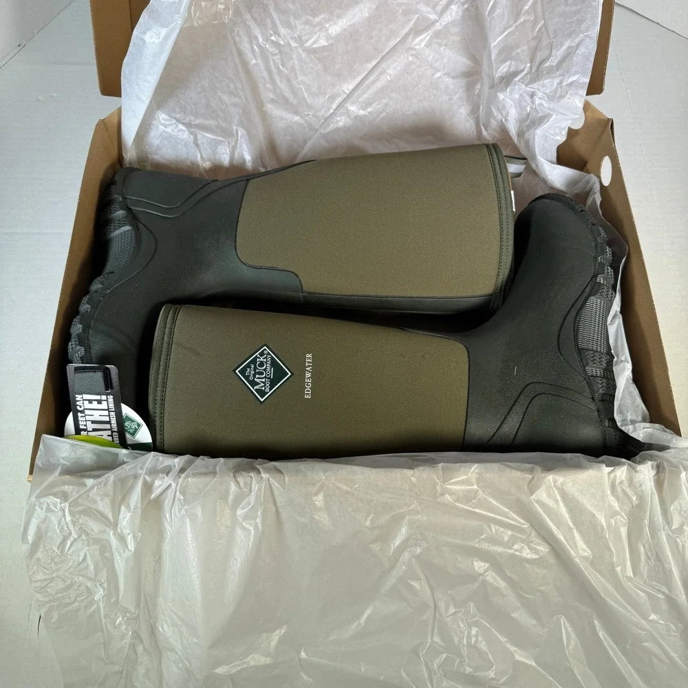 Muck Boot Company Edgewater Hi Men 8 Moss Green Waterproof Rubber Boots EWH-333T